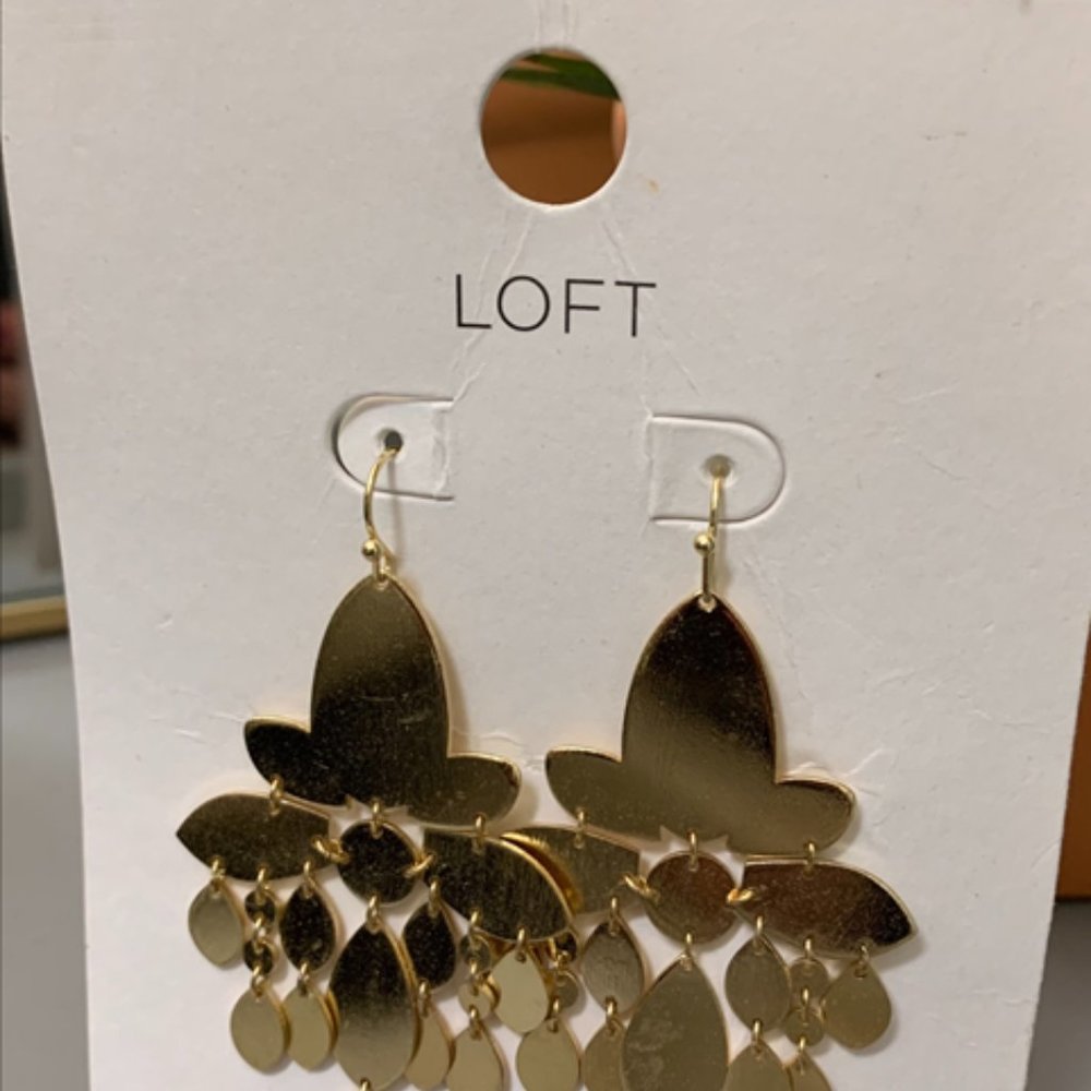 LOFT Gold Statement Earrings